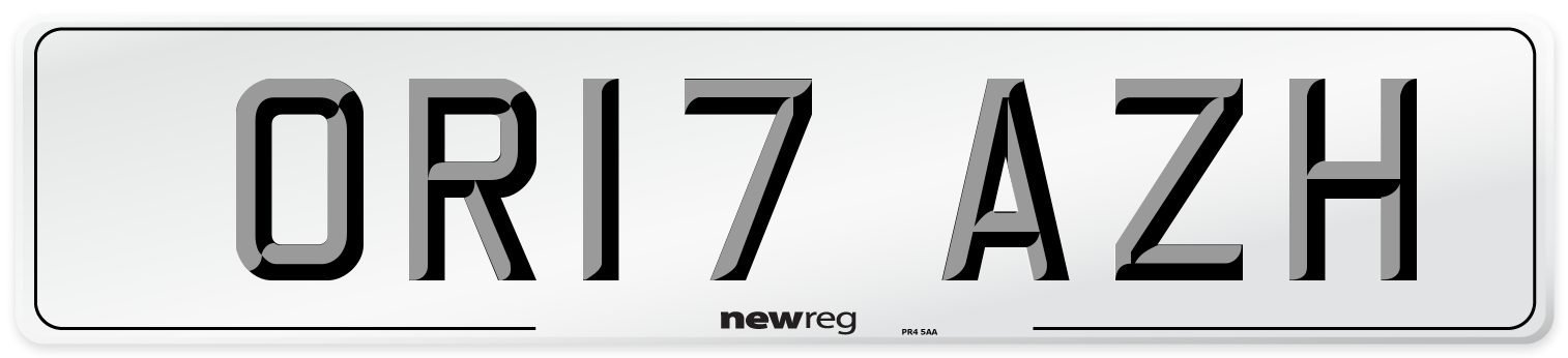 OR17 AZH Number Plate from New Reg